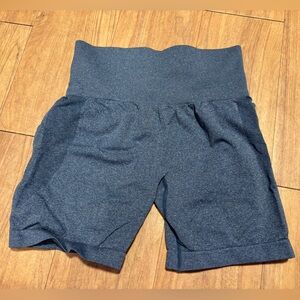 SHEIN High-Waisted Heather Blue Shorts